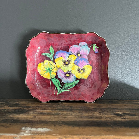 Vintage Royal Doulton Dish Pansy Flowers England