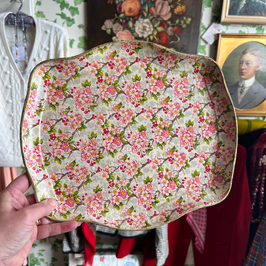 Vintage Pink Springtime Blossom Tray