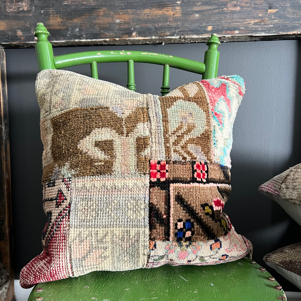 Handmade Patchwork Vintage Kilim Cushion #4
