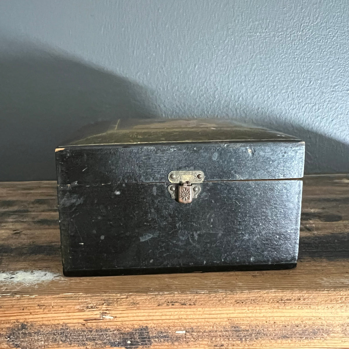 Antique Handmade Timber Box with Picture of Boy