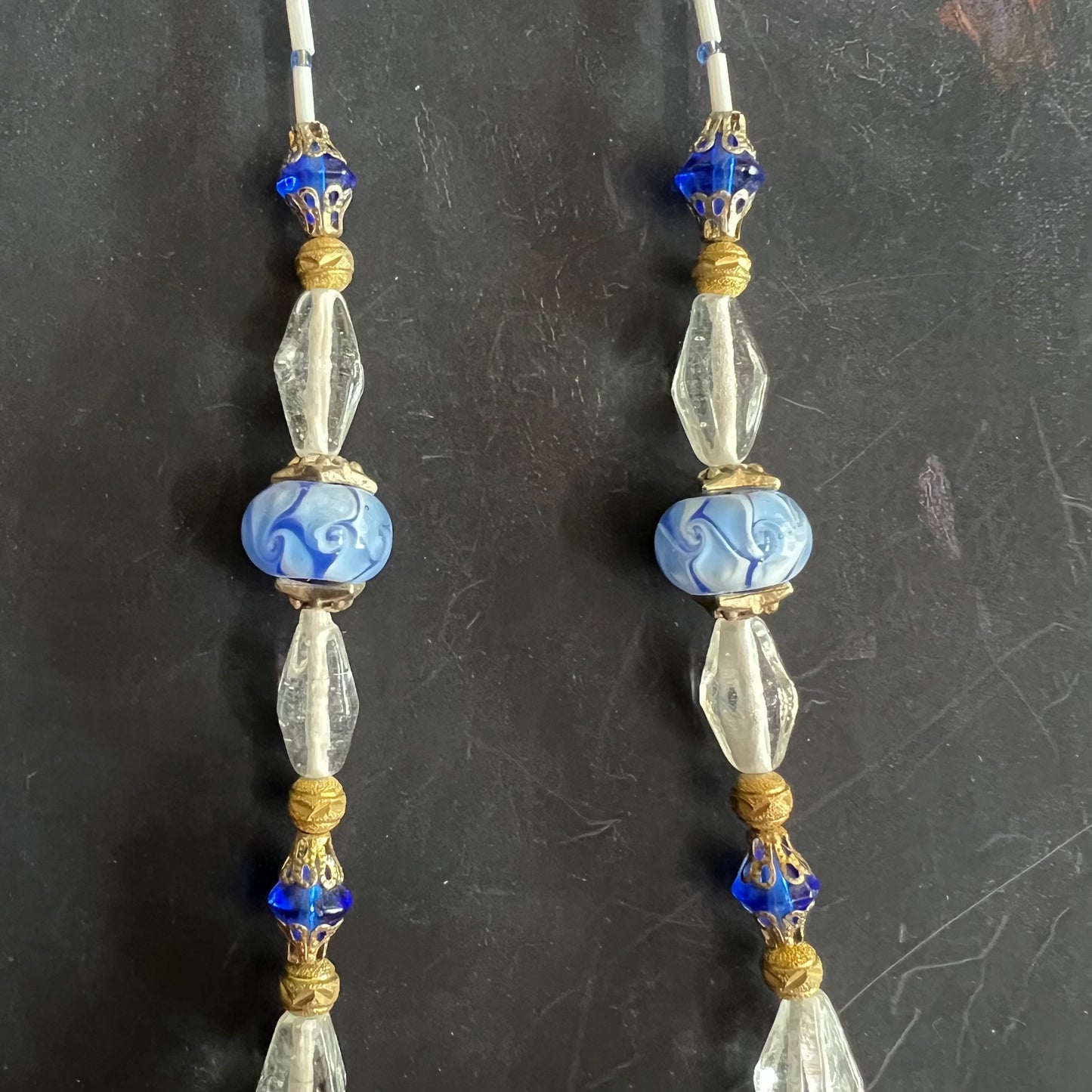 Vintage Glass Beads Hues of Blue