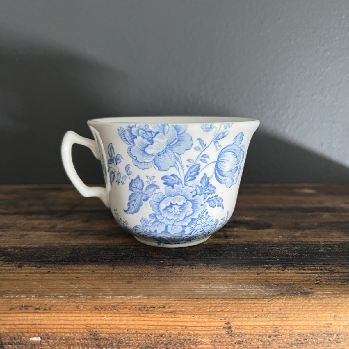 Vintage Burleigh Blue and White Teacup by Harrods Rare