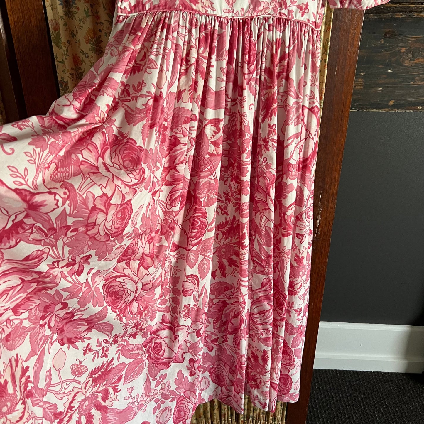 Vintage Laura Ashley Long Dress Birds, Blooms & Butterflies Size 10/12
