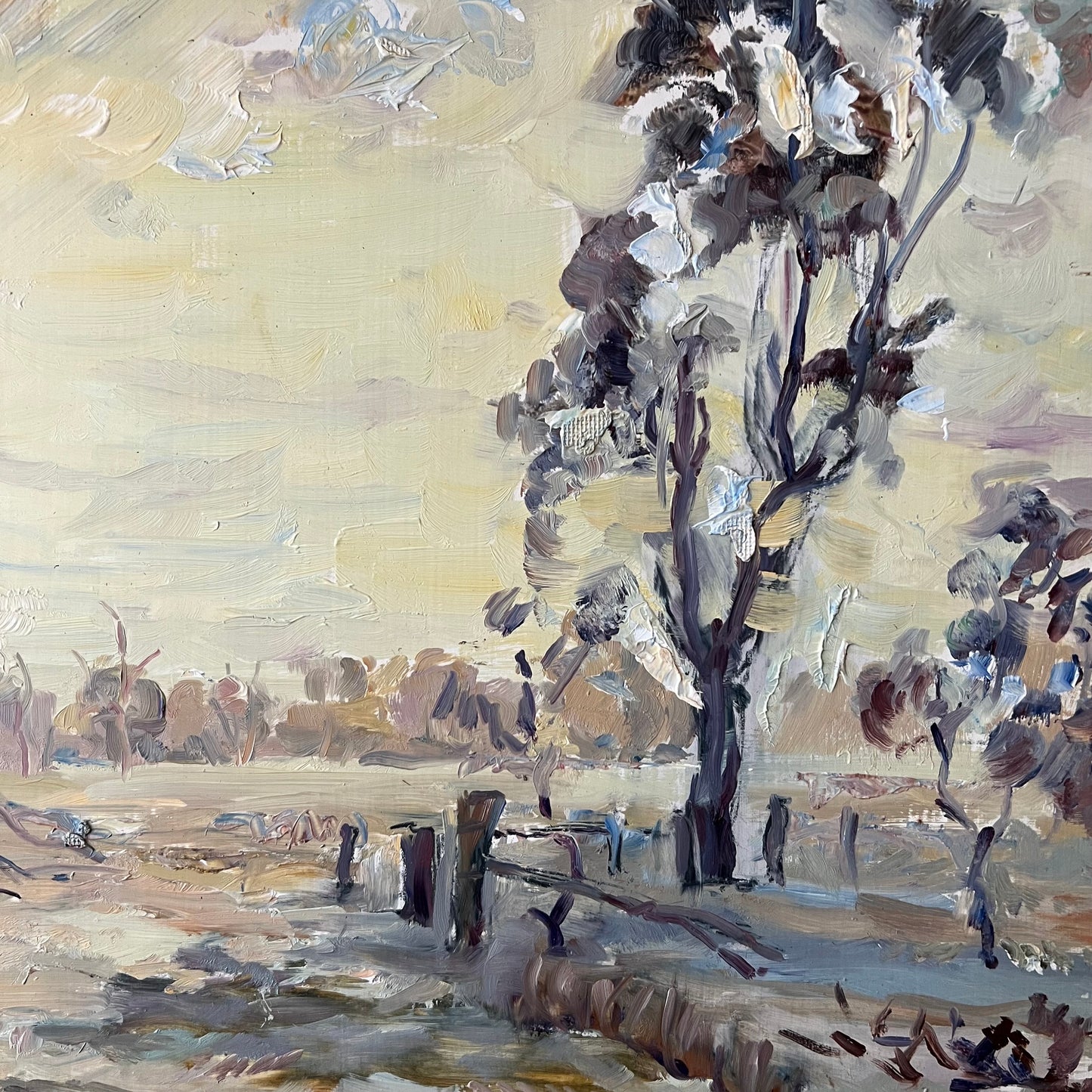 Vintage Oil Painting Australian Rural Landscape