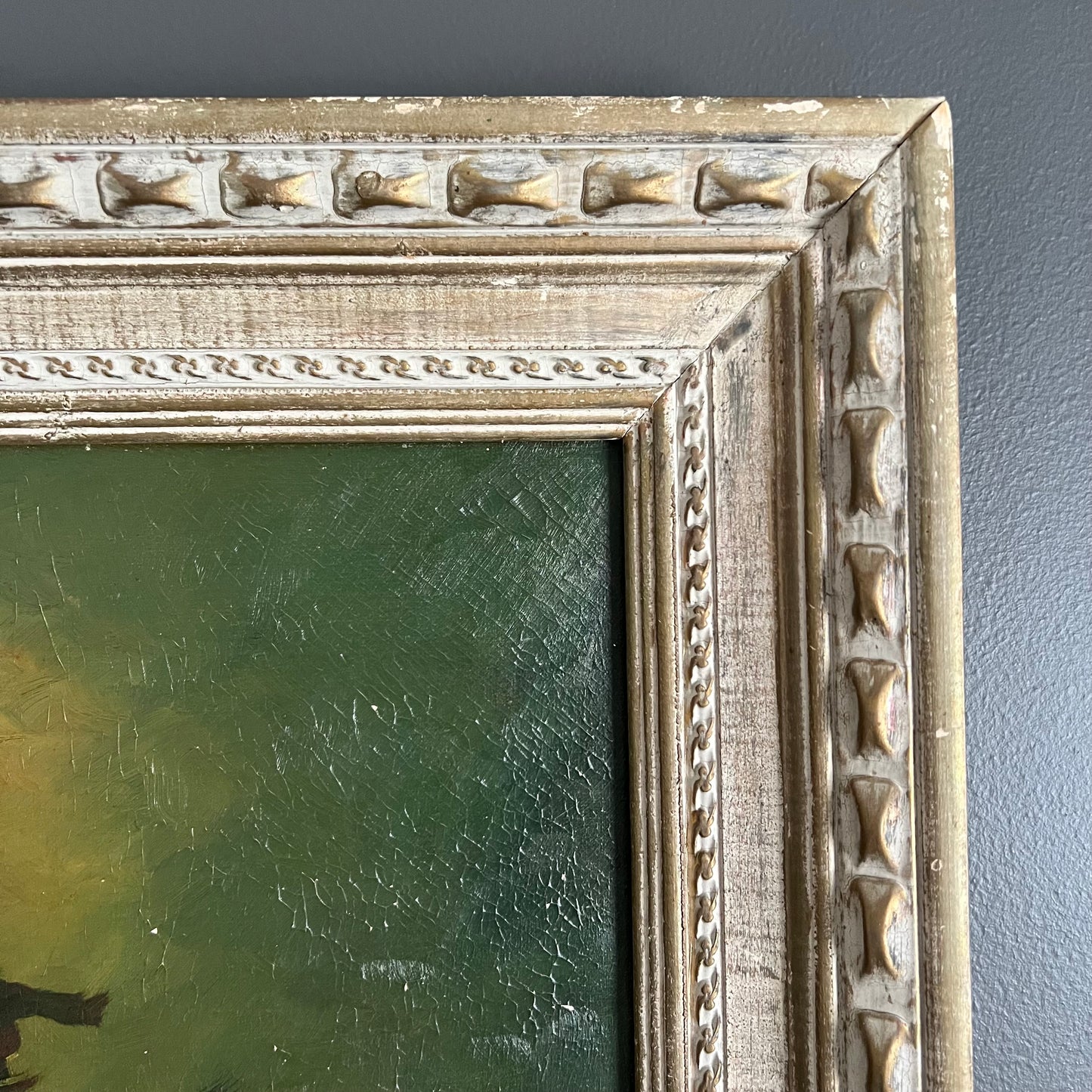 Vintage Oil Painting Still Life Fruit Bowl Italy