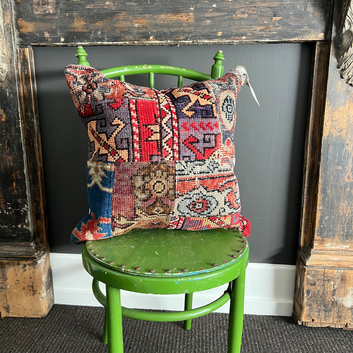 Handmade Patchwork Vintage Kilim Cushion #3