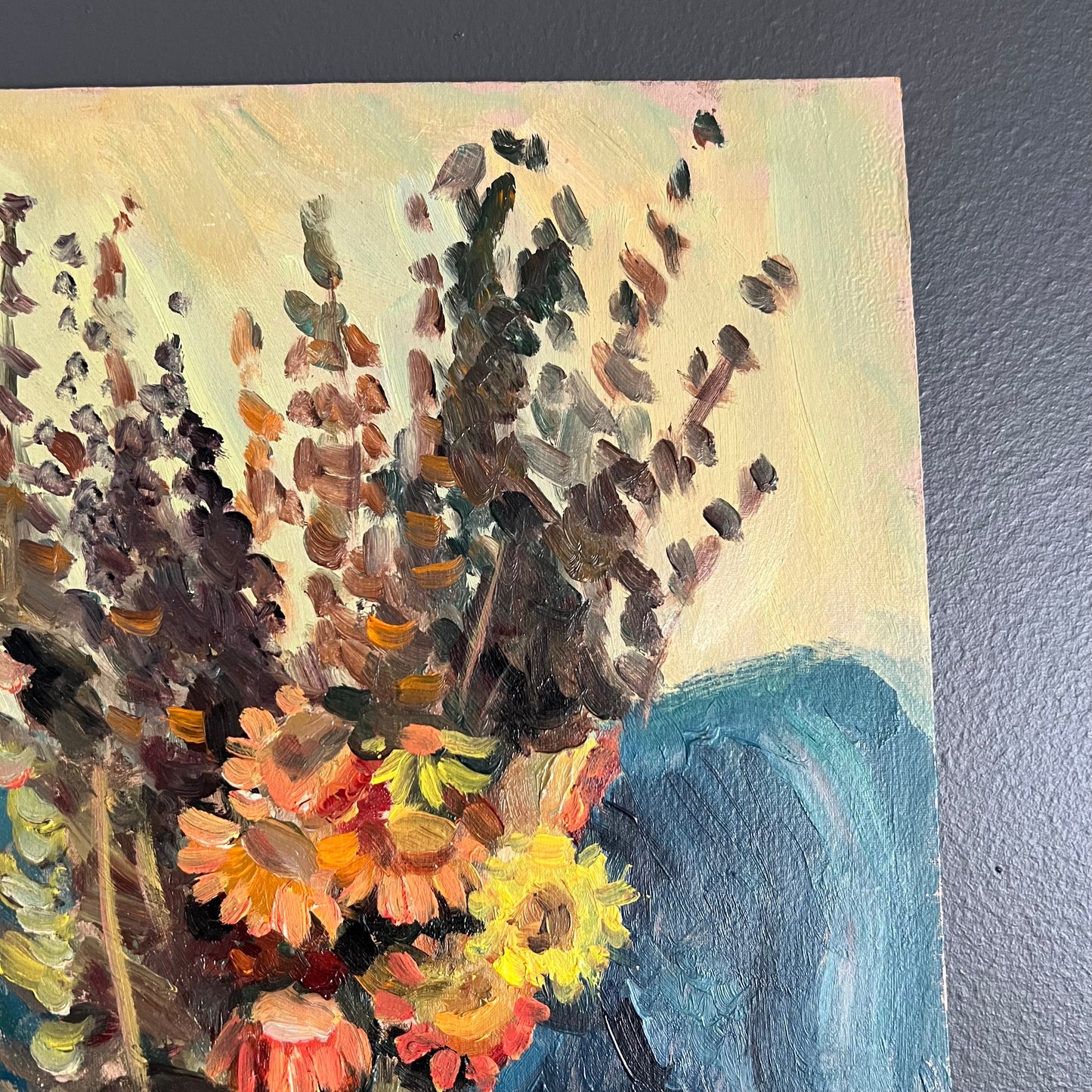 Vintage Painting Still Life Teapot and Vase