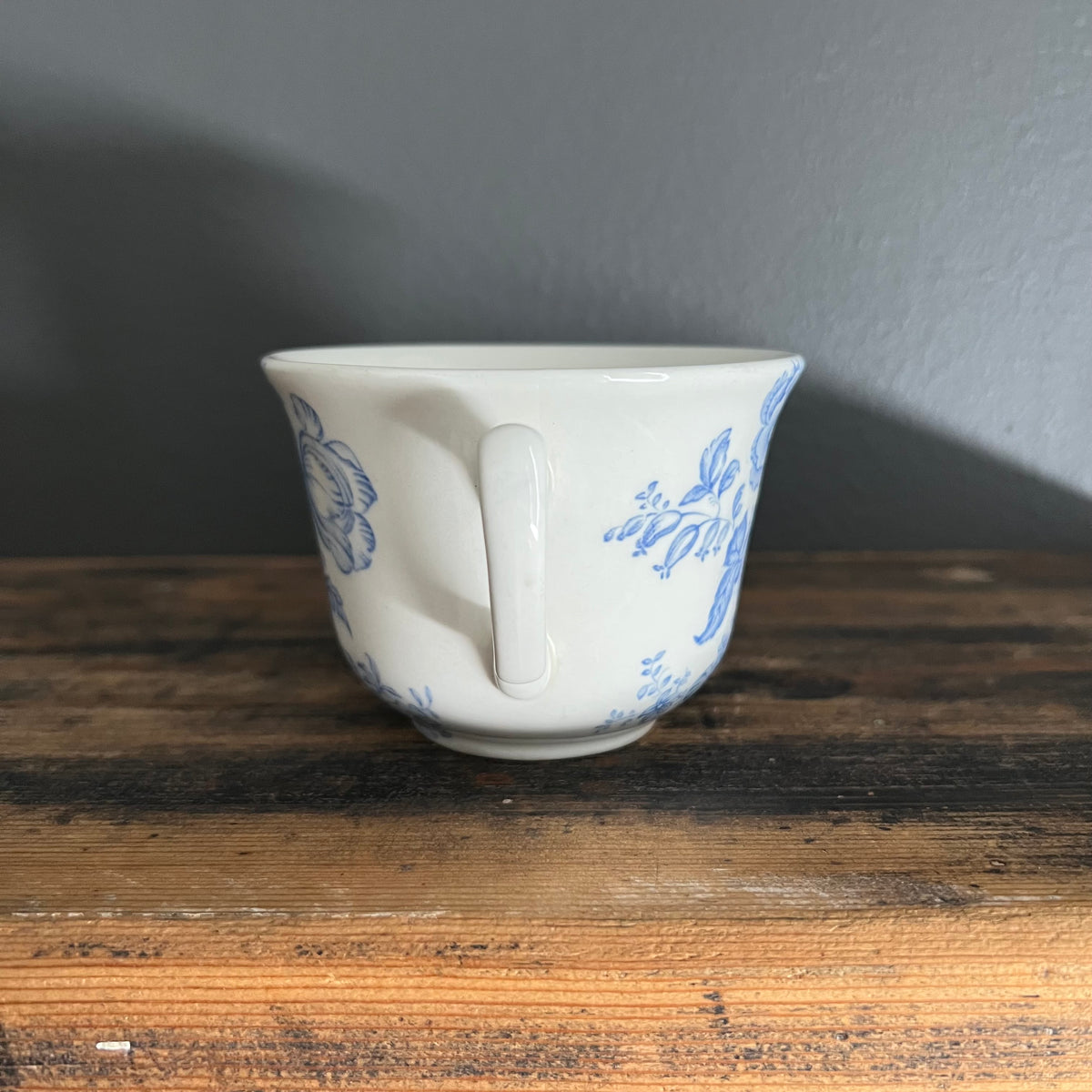 Vintage Burleigh Blue and White Teacup by Harrods Rare