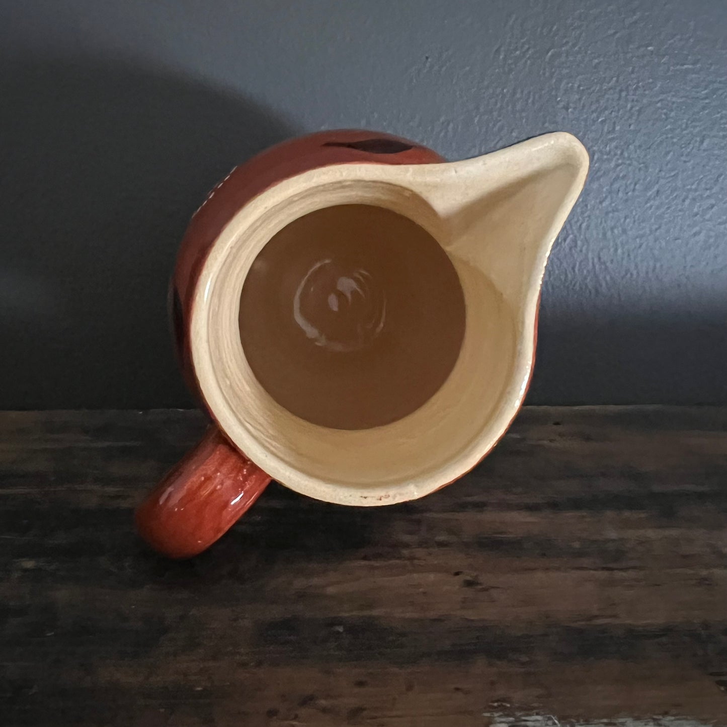 Vintage Hand Painted Pottery Jug Pitcher European #2