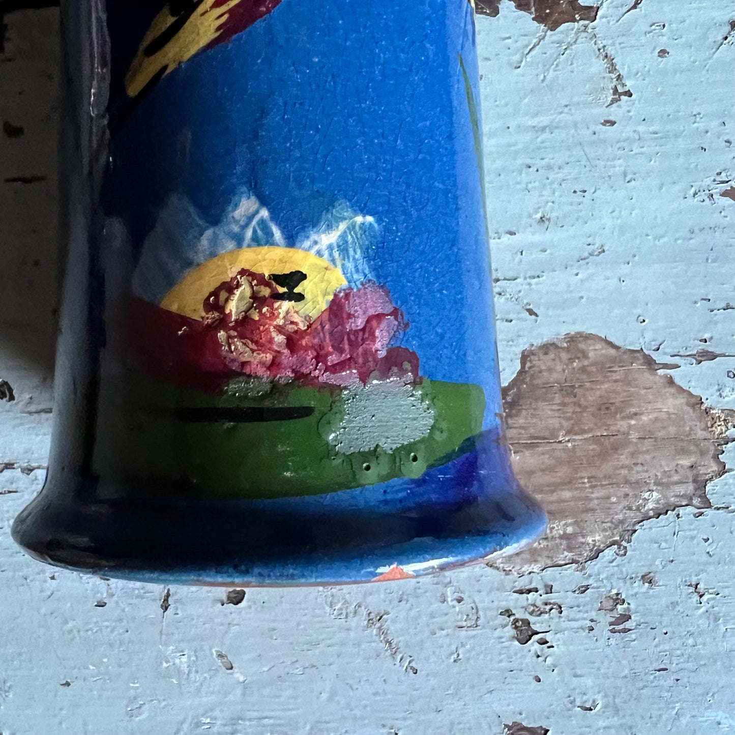 Vintage Glazed Pottery Kingfisher Bird Vase Longpark Torquay England 1930s