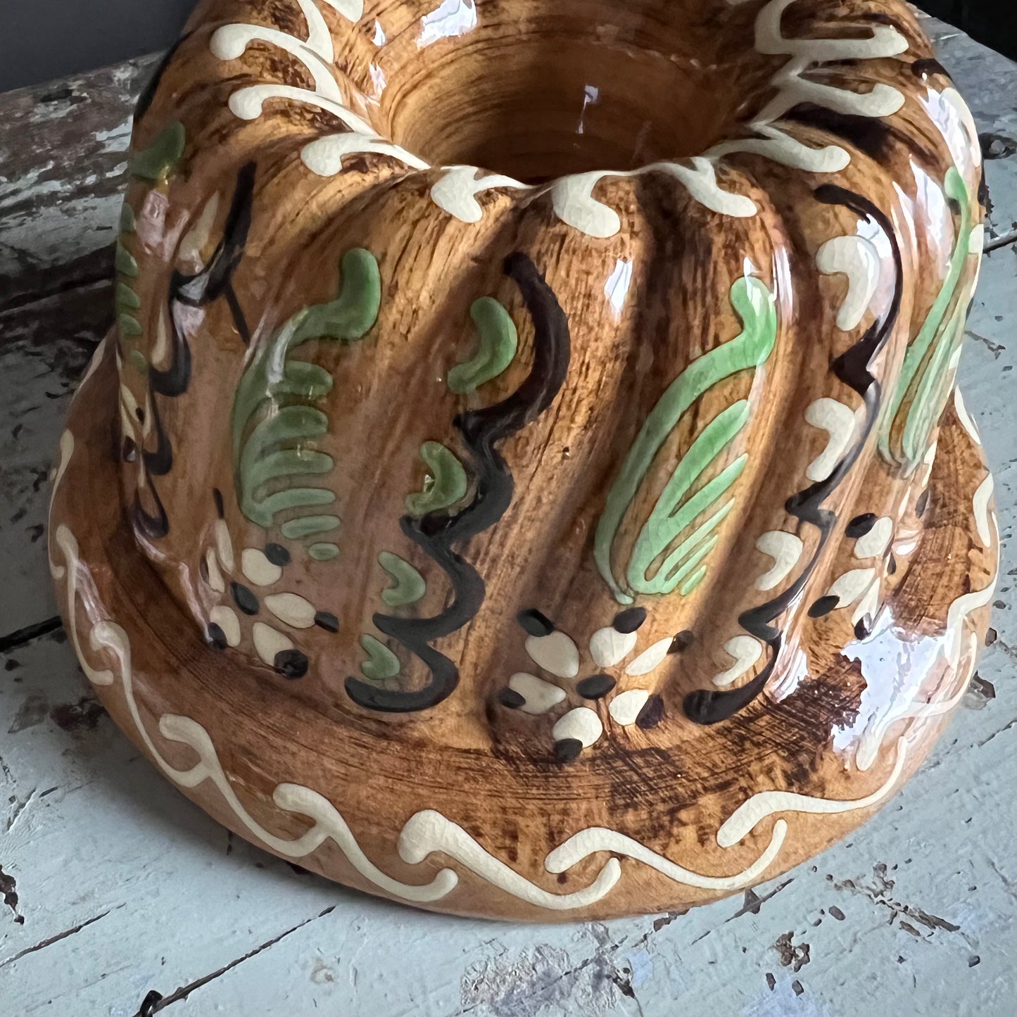Large Vintage Hand Painted Kitchen Mould Alsace France
