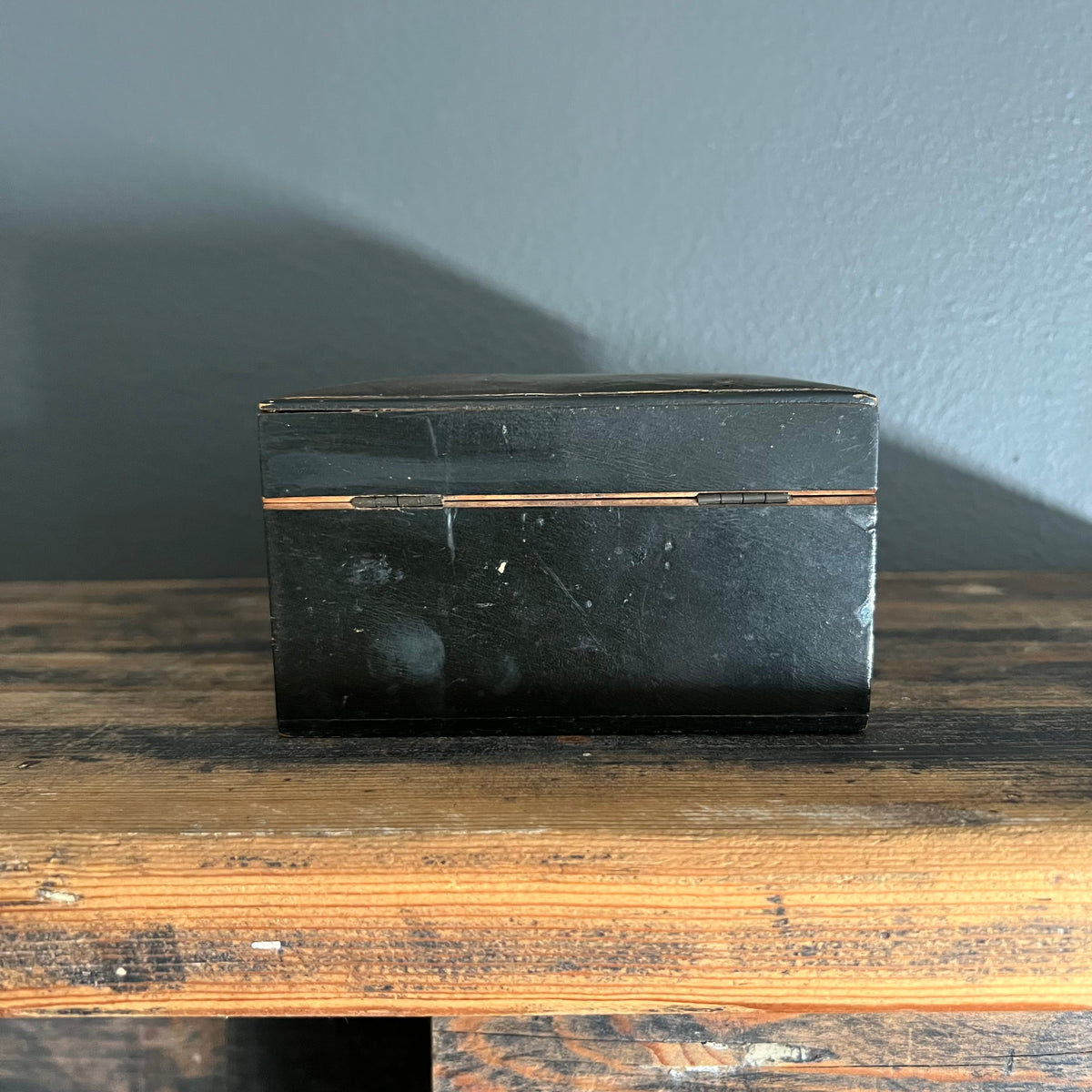 Antique Handmade Timber Box with Picture of Boy