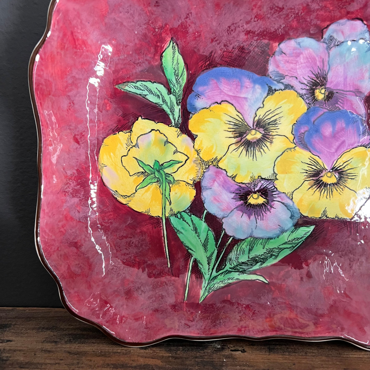 Vintage Royal Doulton Dish Pansy Flowers England