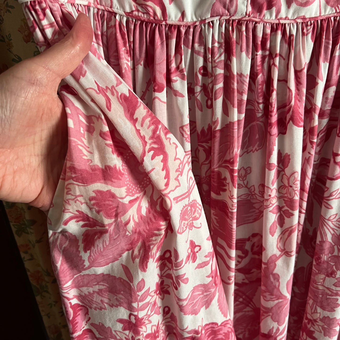 Vintage Laura Ashley Long Dress Birds, Blooms & Butterflies Size 10/12