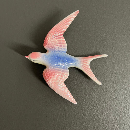 Vintage Porcelain Flying Swallow Bird Wall Decor