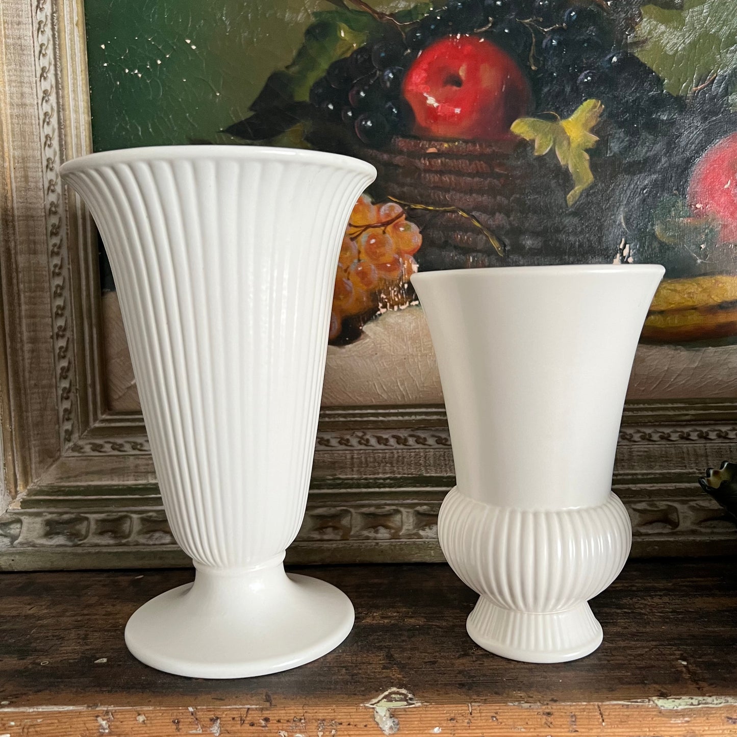 Vintage Wedgwood Moonstone Esturia & Barlaston Fluted Vase