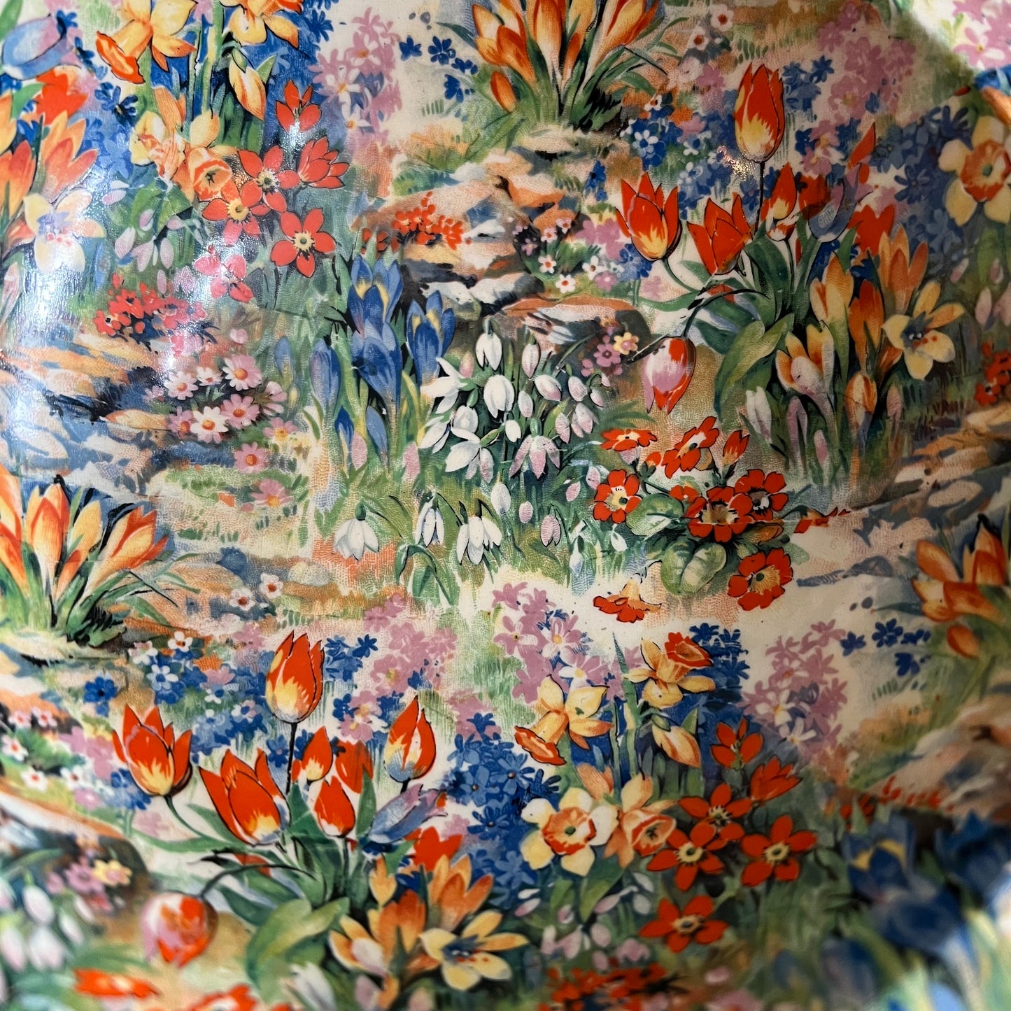 Rare 1930s Springtime Floral Pattern Royal Staffordshire Pottery Honeyglaze Bowl Dish
