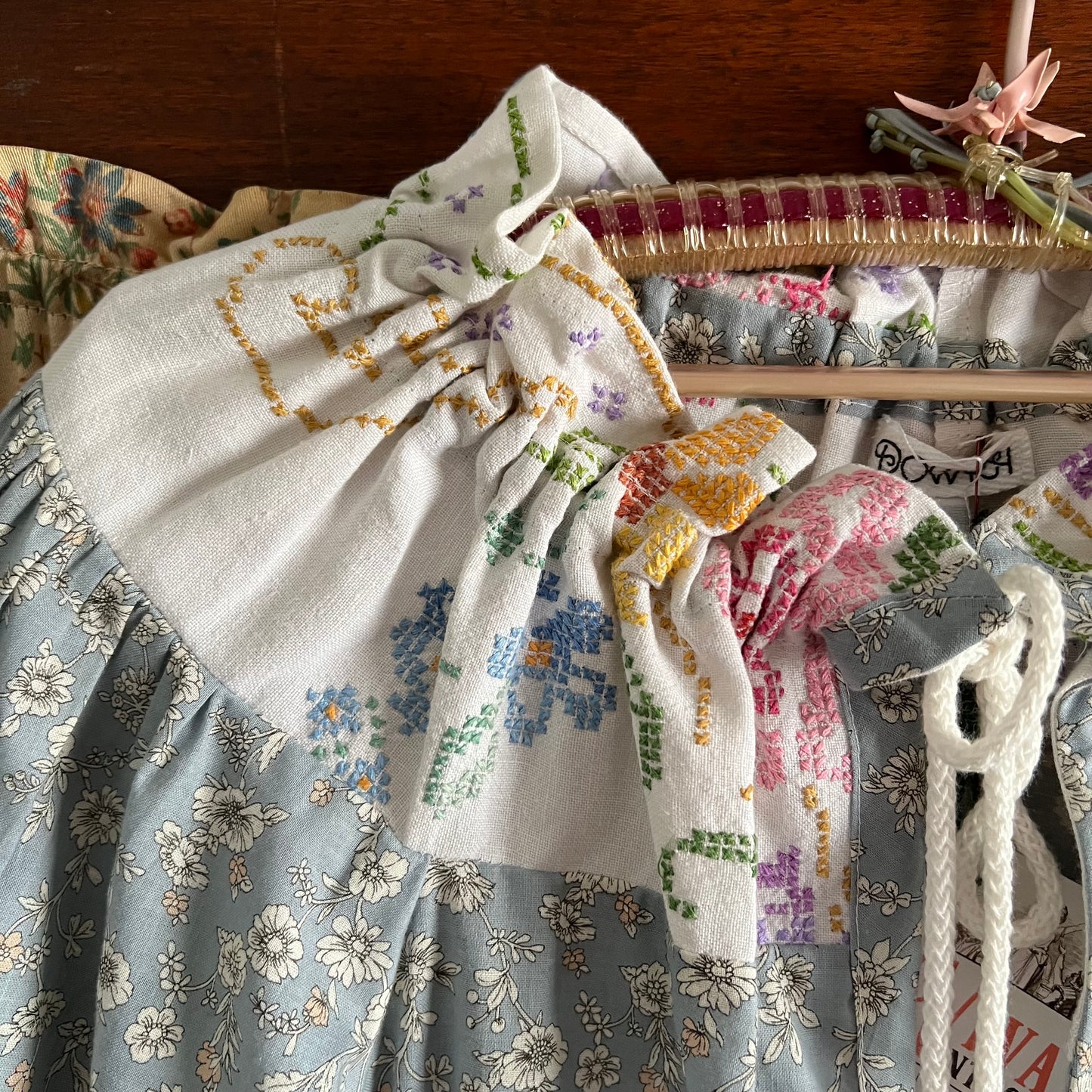 Liberty Fabrics Blouse with Hand Embroidered Yoke Size Large