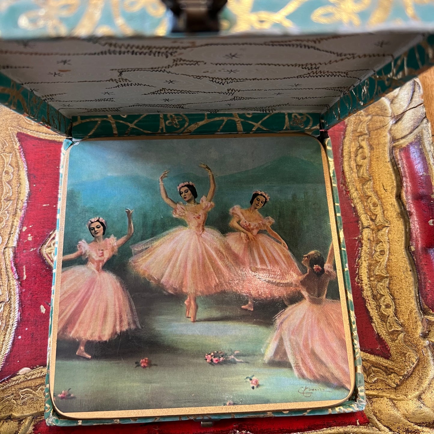 Vintage Ballerina Placemats Set 6 Original Box Win-El-Ware Great Britain