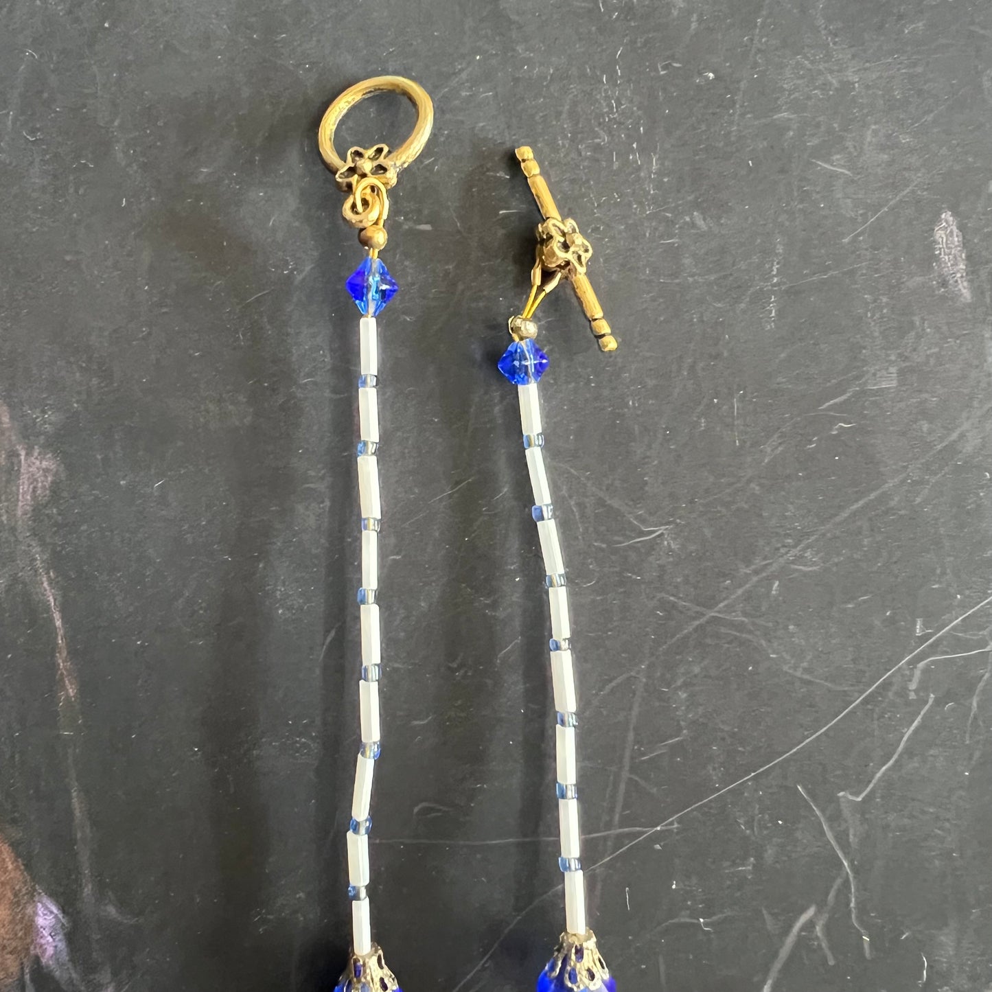 Vintage Glass Beads Hues of Blue