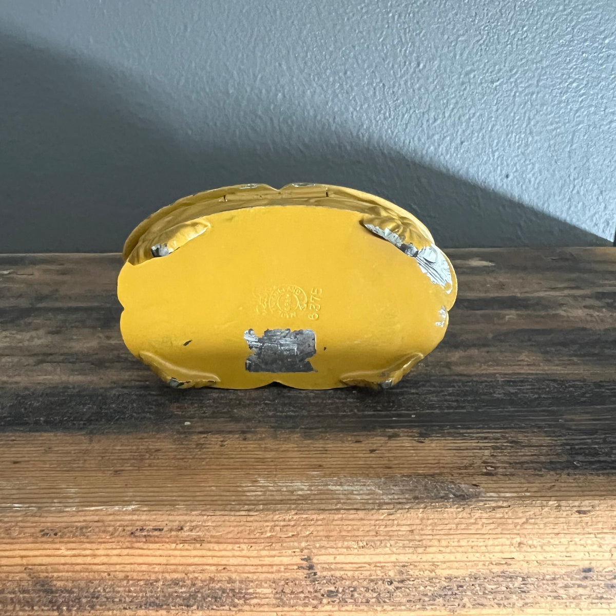 Antique Metal Trinket Jewellery Box Daffodils and Hearts England