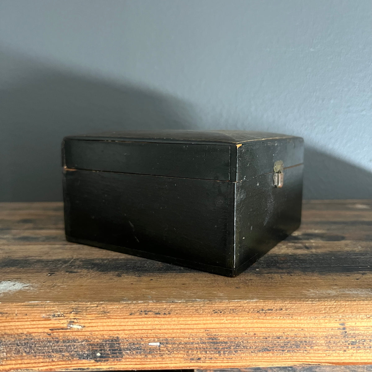 Antique Handmade Timber Box with Picture of Boy