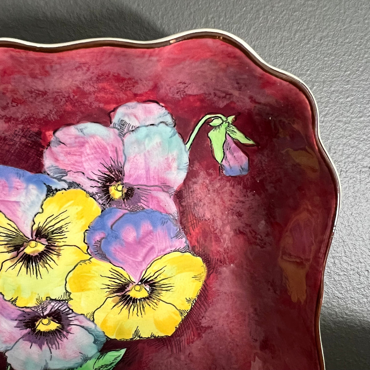 Vintage Royal Doulton Dish Pansy Flowers England