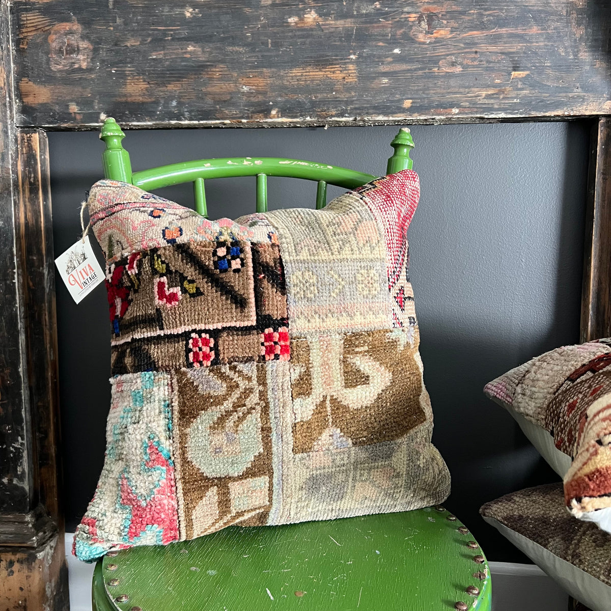 Handmade Patchwork Vintage Kilim Cushion #4