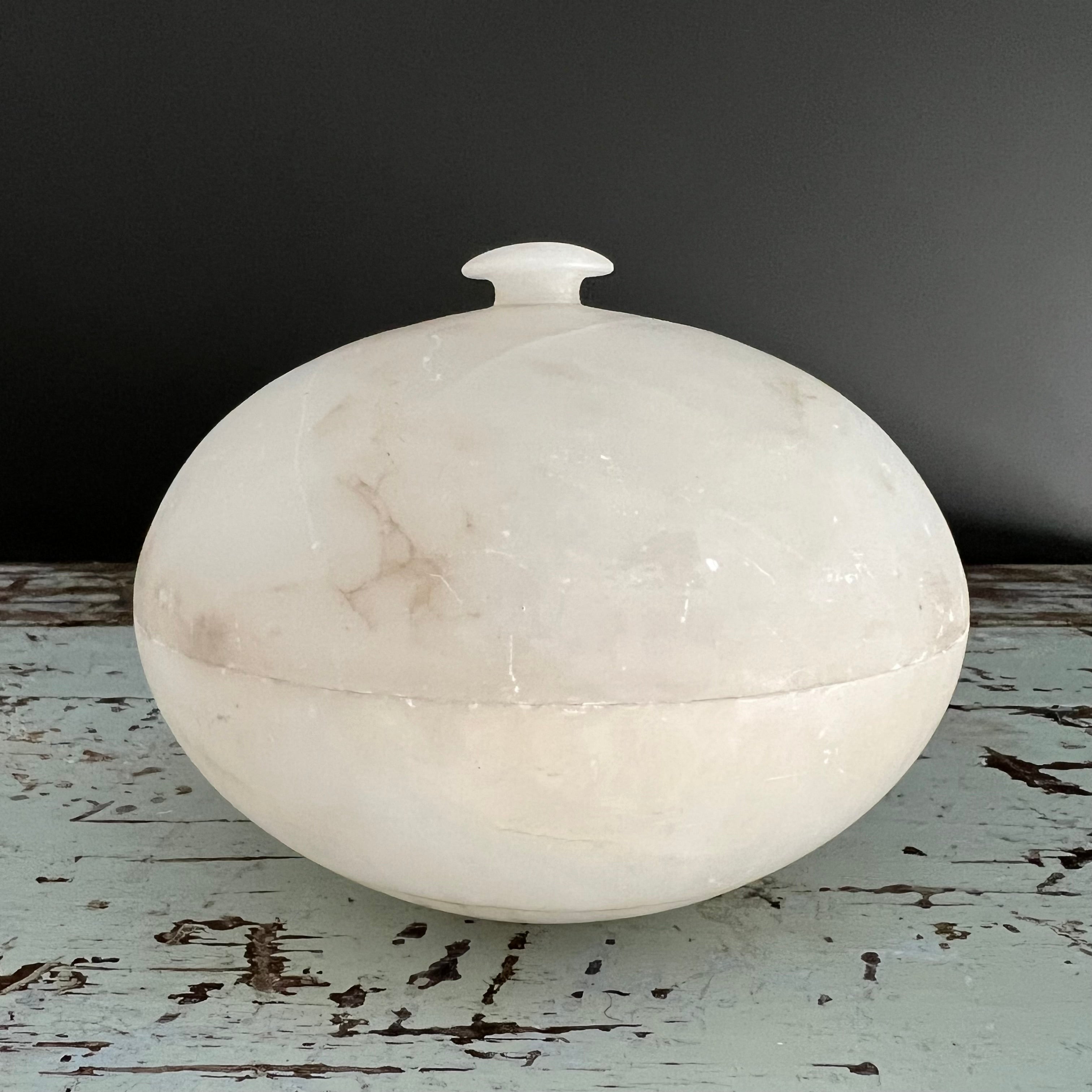 Alabaster Boxb Vintage Handmade Round Alabaster Box – Viva Vintage