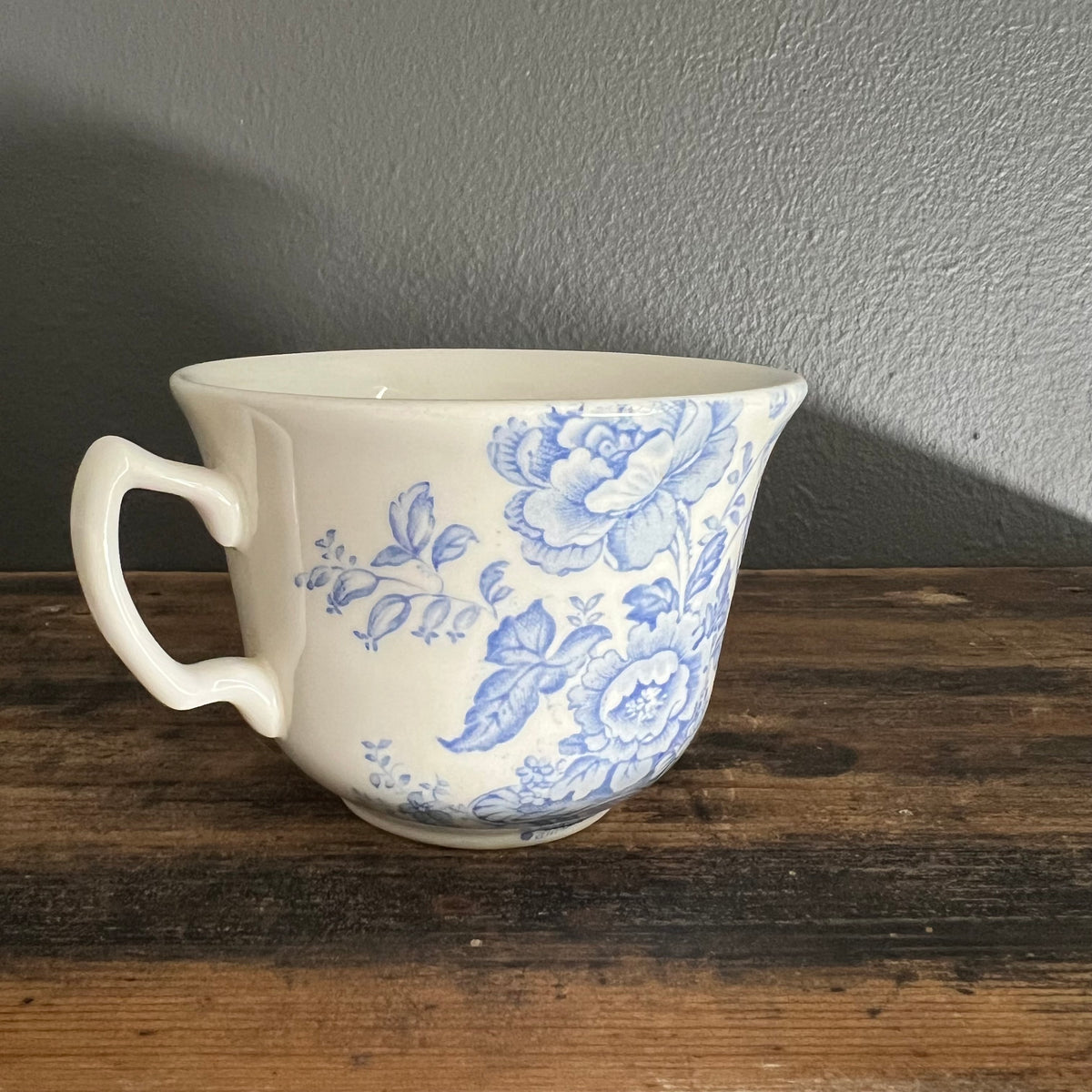Vintage Burleigh Blue and White Teacup by Harrods Rare