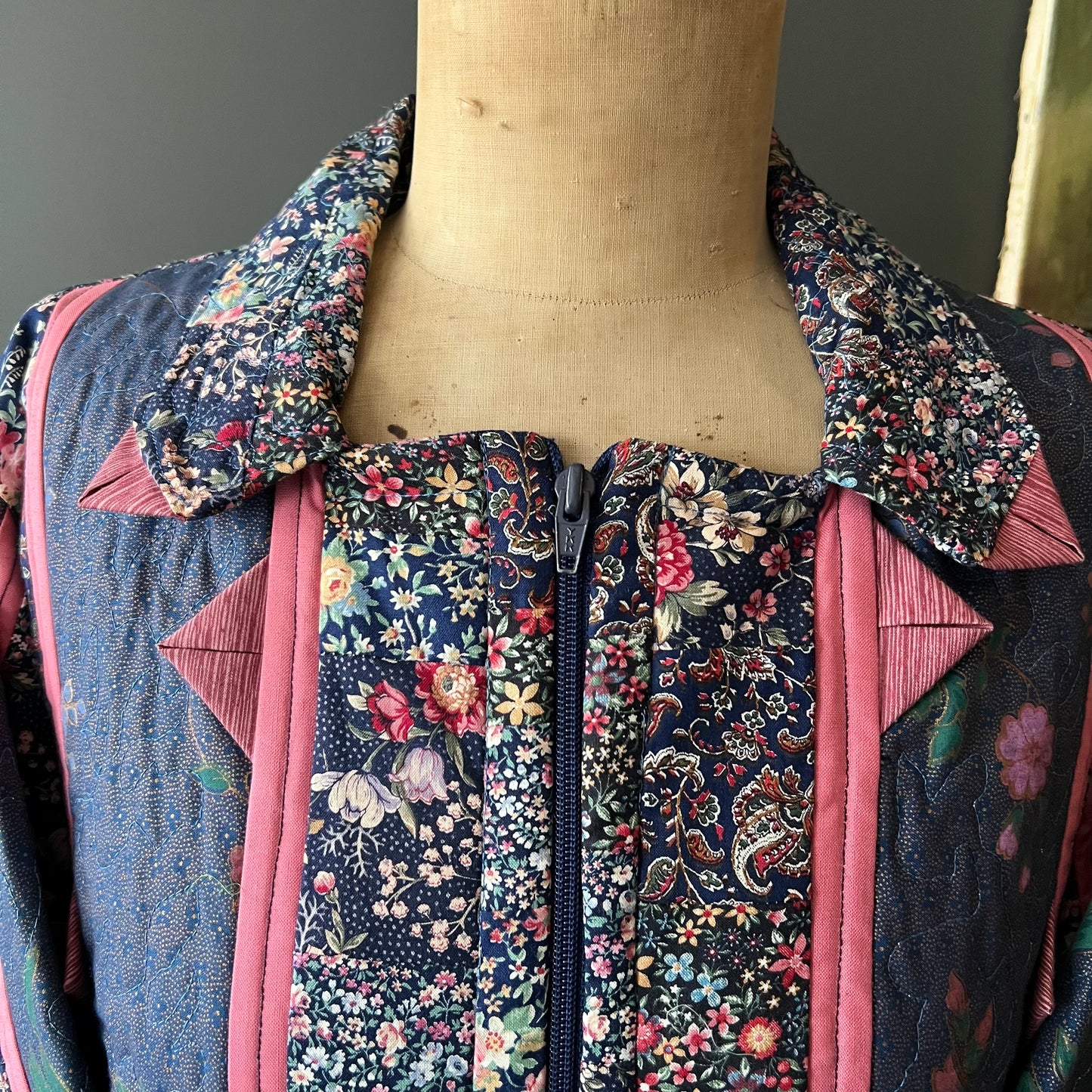 Vintage Cotton Floral Quilted Patchwork Jacket
