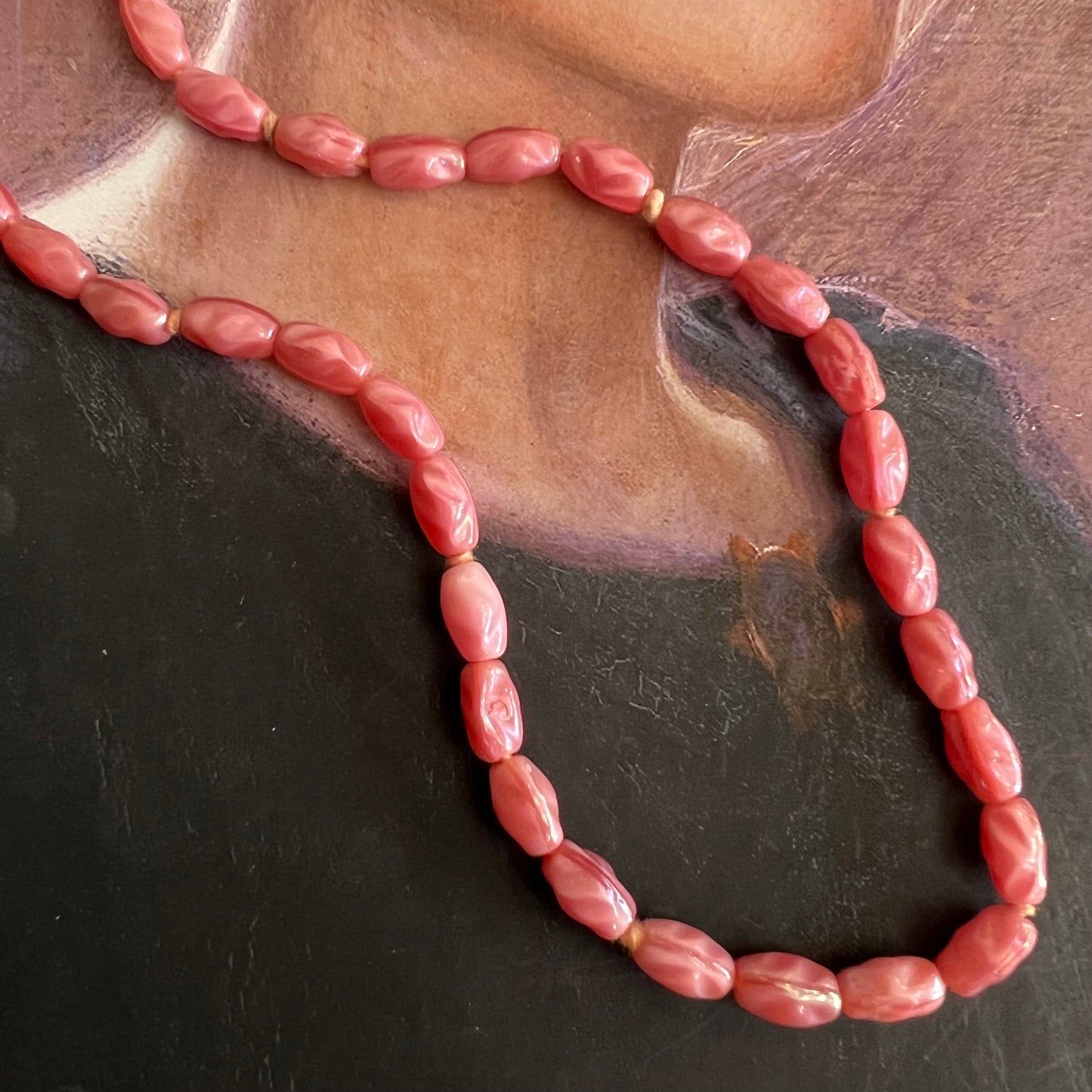 Vintage Hand Knotted Pink Beads