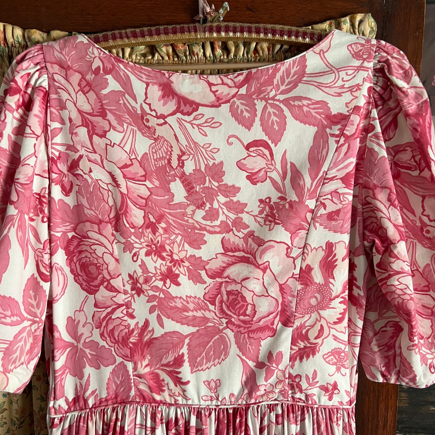 Vintage Laura Ashley Long Dress Birds, Blooms & Butterflies Size 10/12