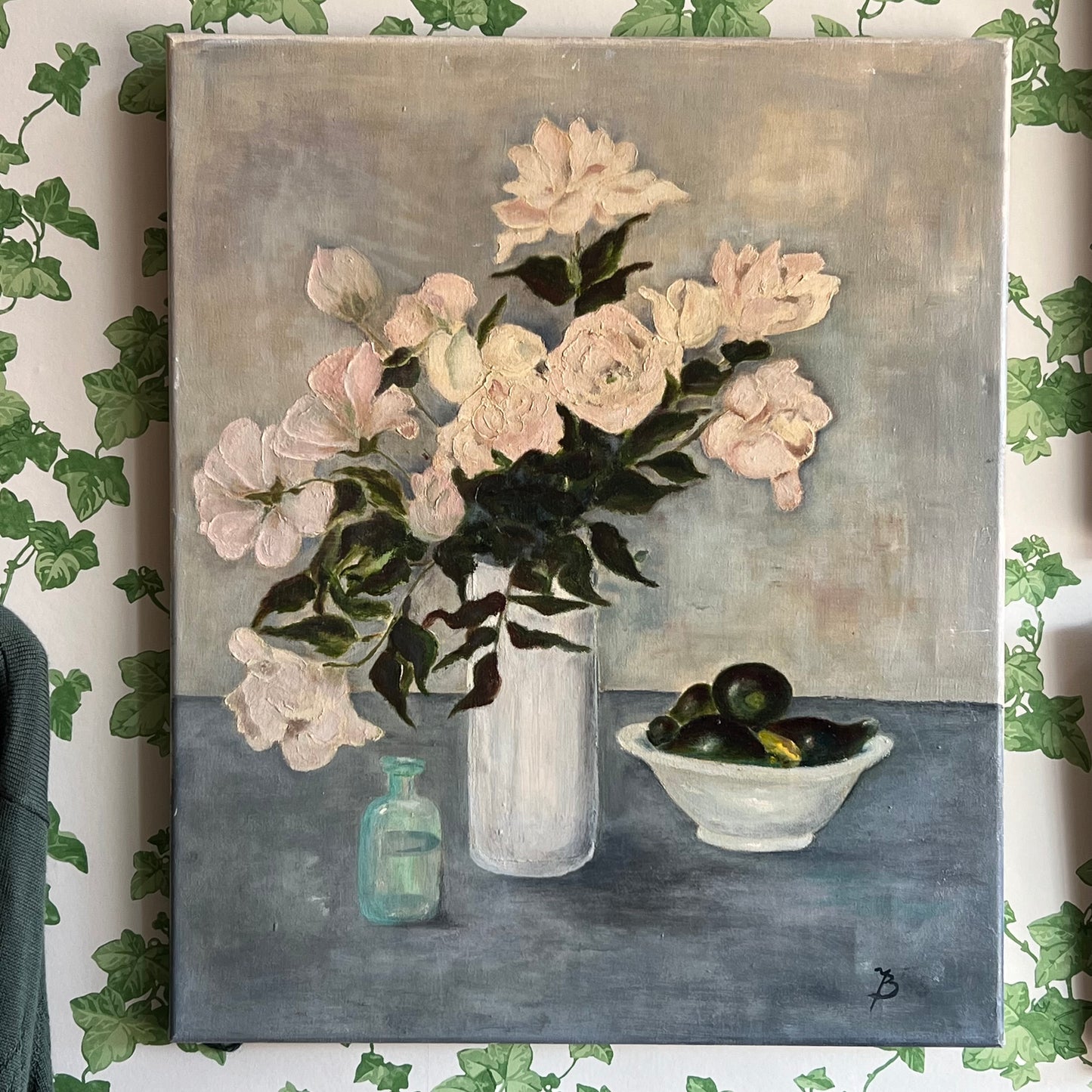 Vintage Oil Painting Dutch Still Life The White Roses