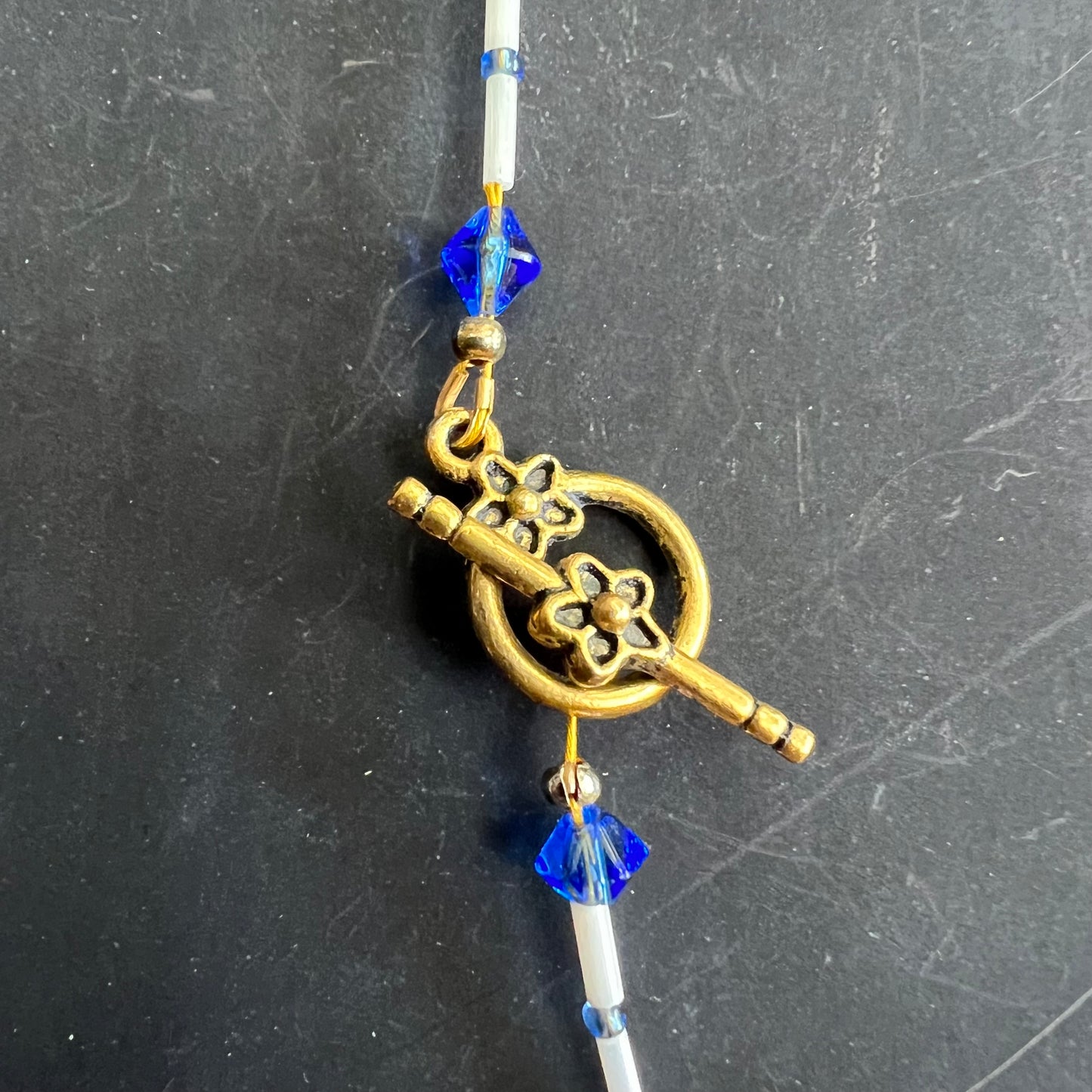 Vintage Glass Beads Hues of Blue
