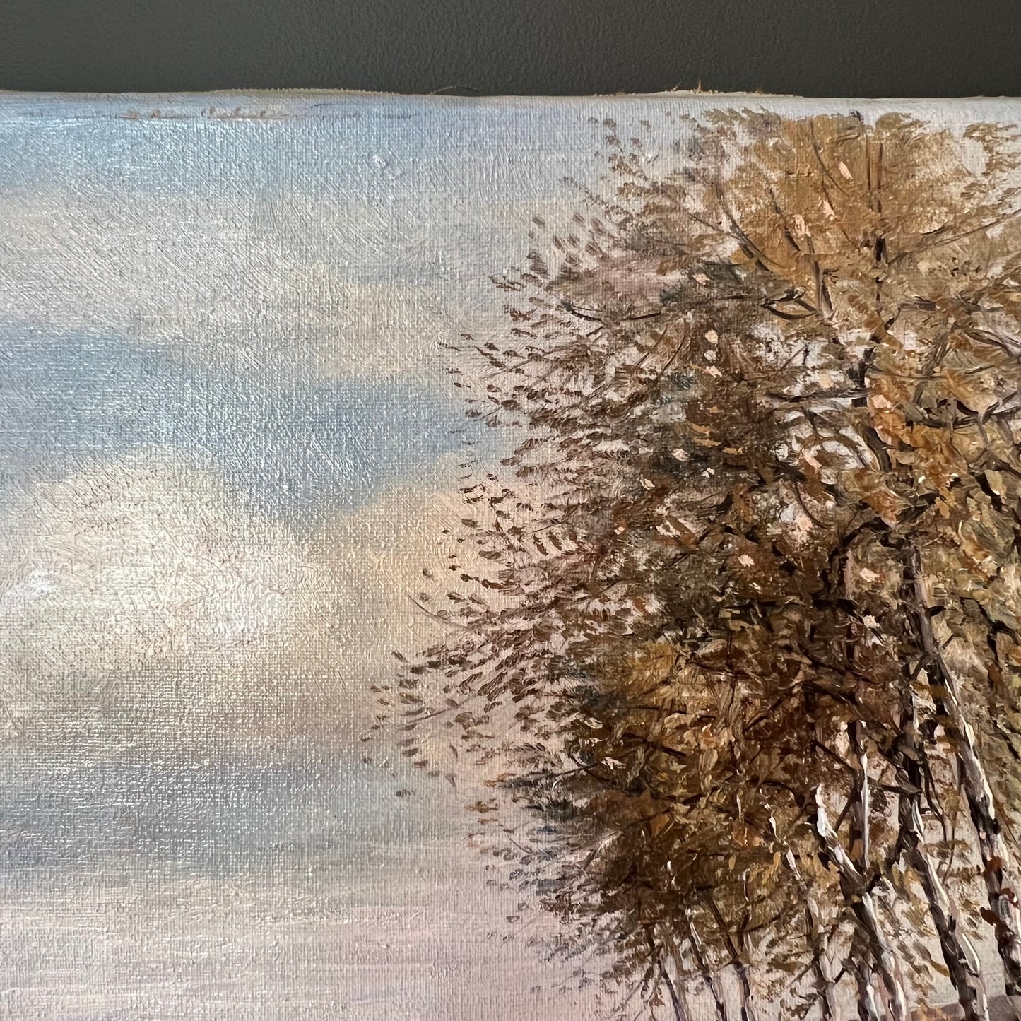 Vintage Oil Painting Landscape The Peaceful Sheep