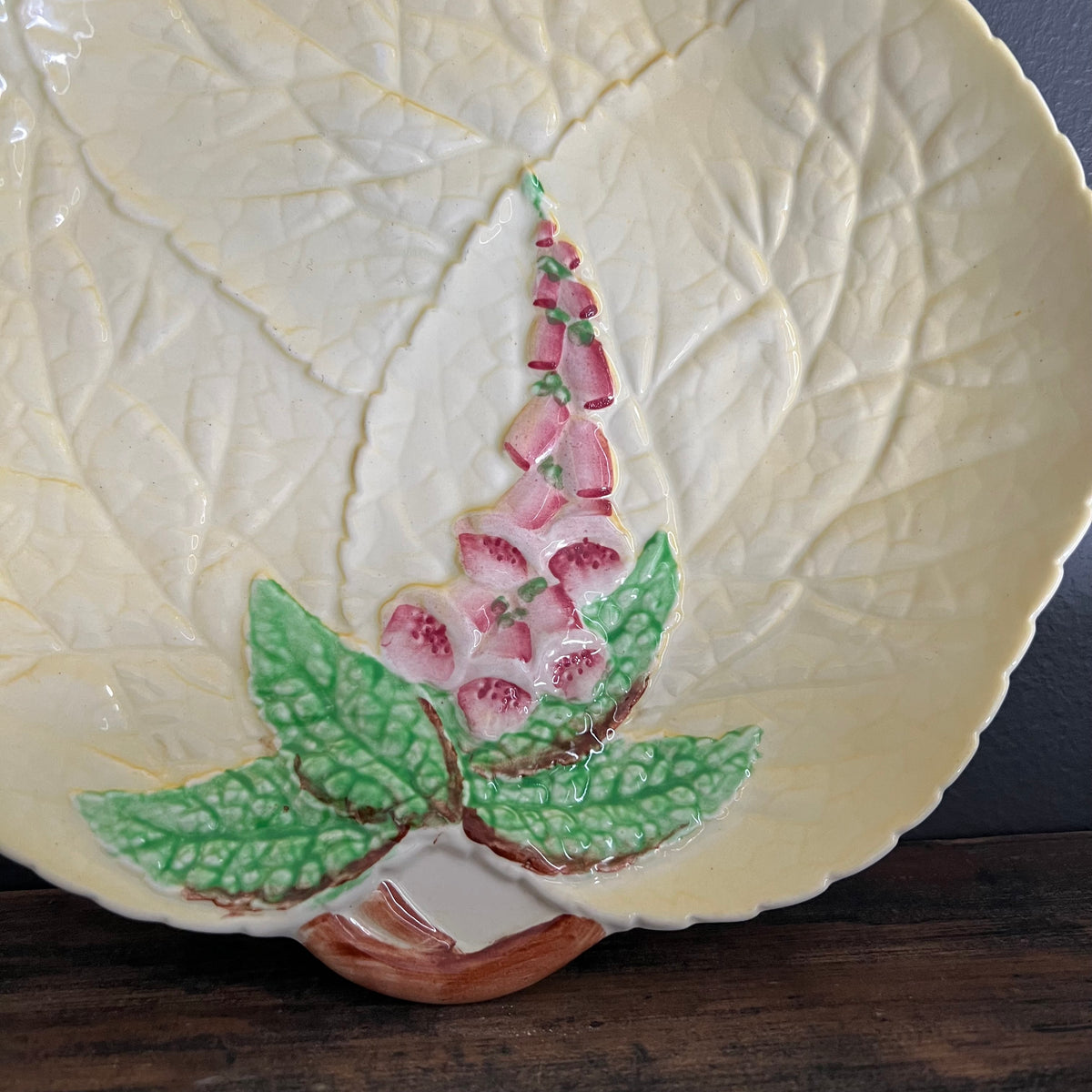 Vintage Carlton Ware Cabbage Leaf and Foxglove Flower Dish