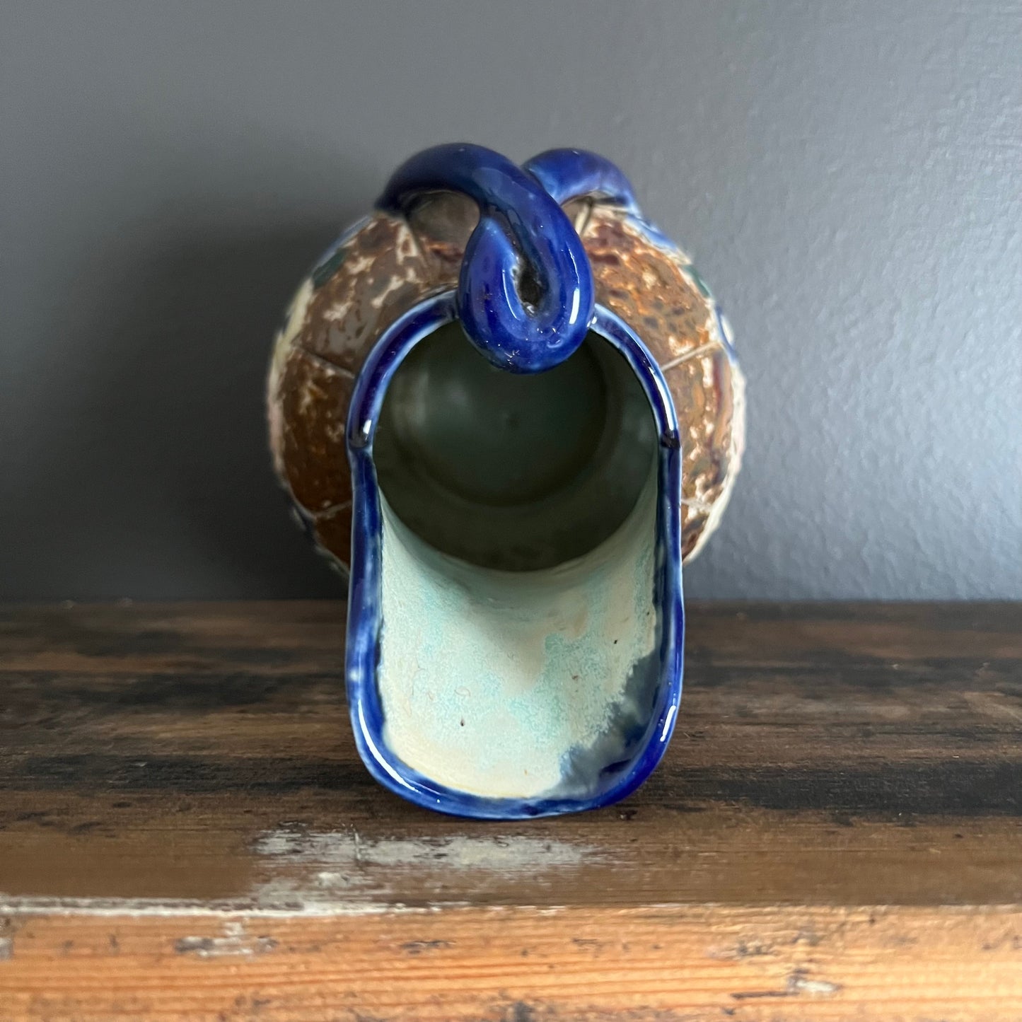 Vintage Floral Embossed Pottery Jug by Marco Japan