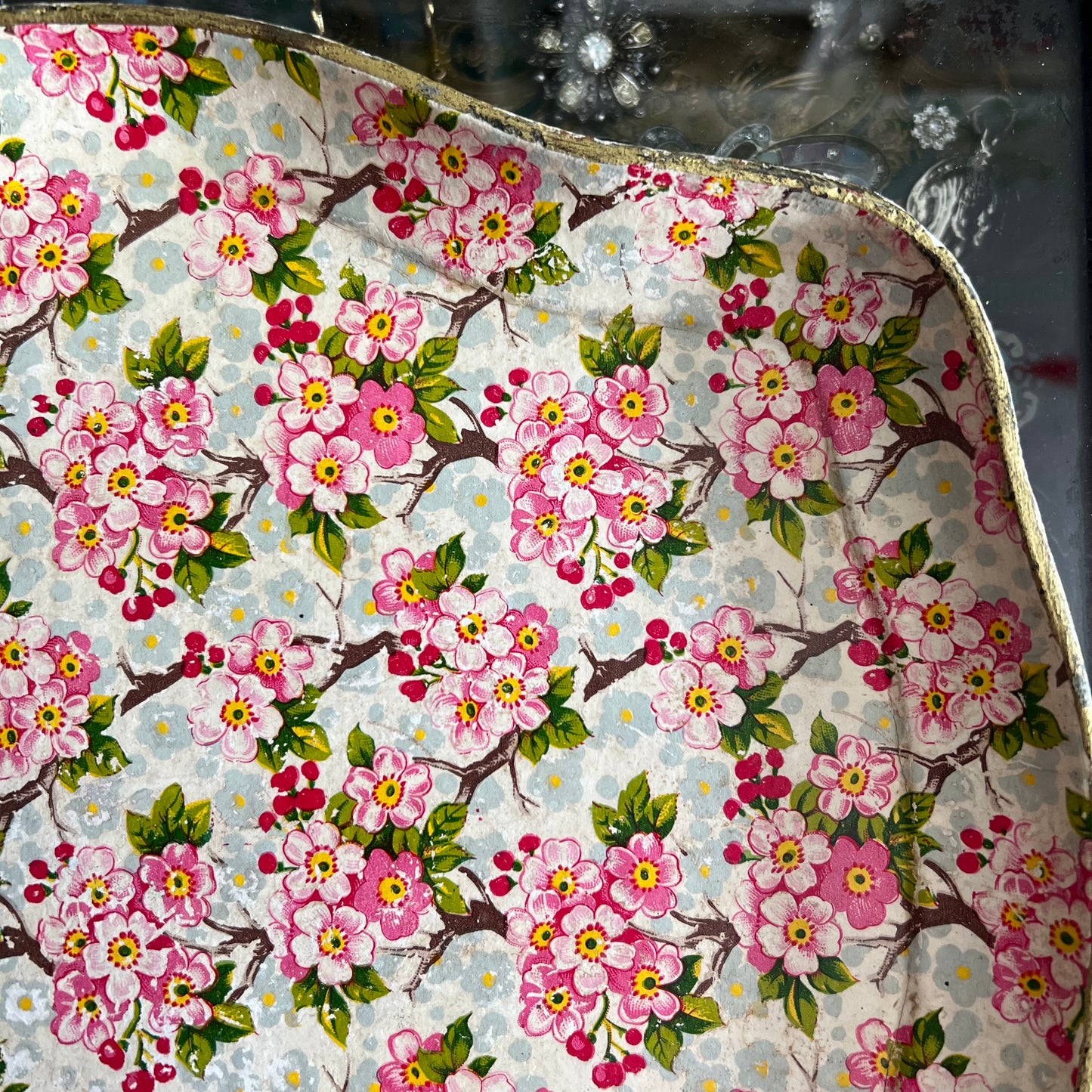 Vintage Pink Springtime Blossom Tray