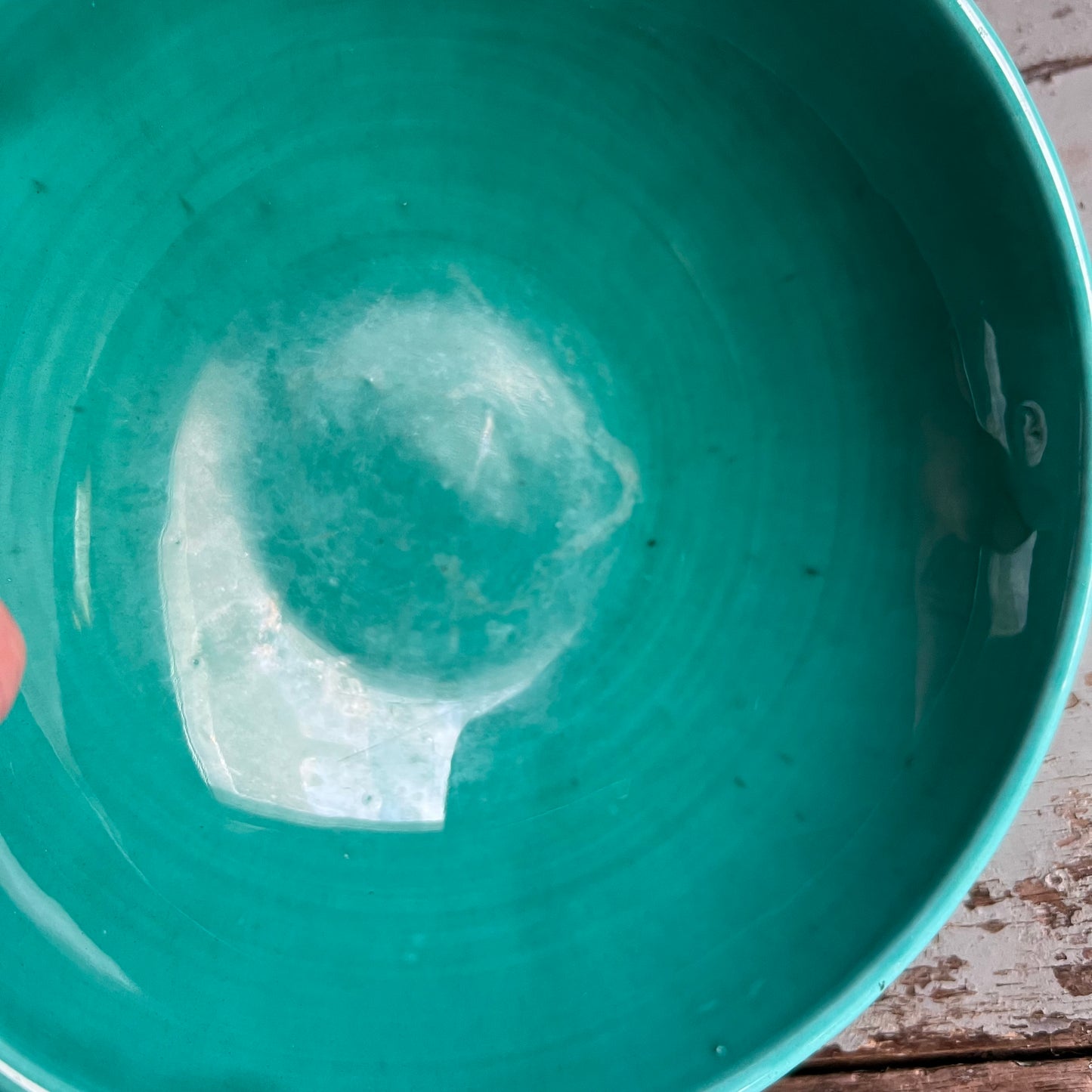 Vintage Majolica Green Covered Dish with Hand painted Lily of the Valley by Marie Louise Germany