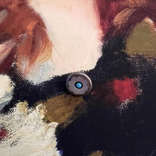 Antique Button Mother of Pearl Daisy with Turquoise