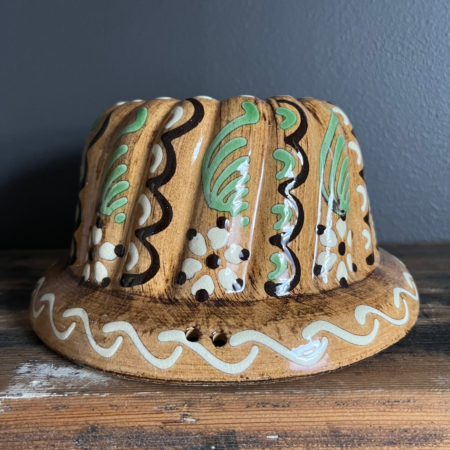 Large Vintage Hand Painted Kitchen Mould Alsace France