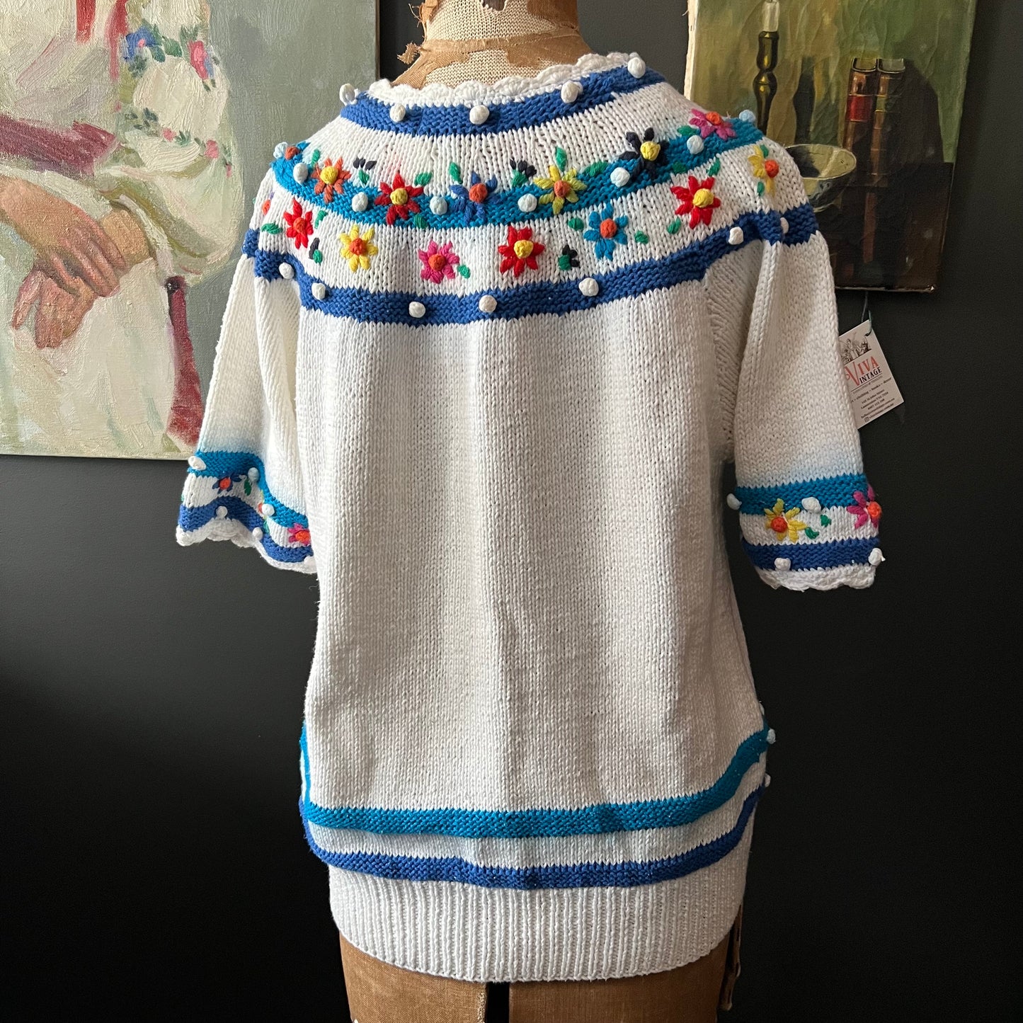 Vintage Floral 1980s Cotton Knit by Rob Paynter