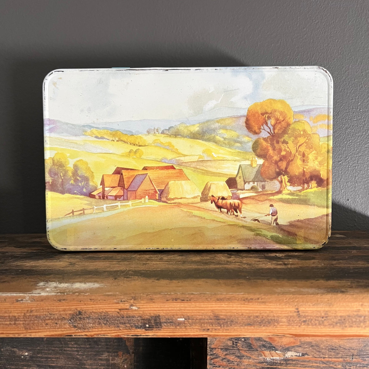 Vintage Griffiths Sweets Tin Landscape Countryside Scene