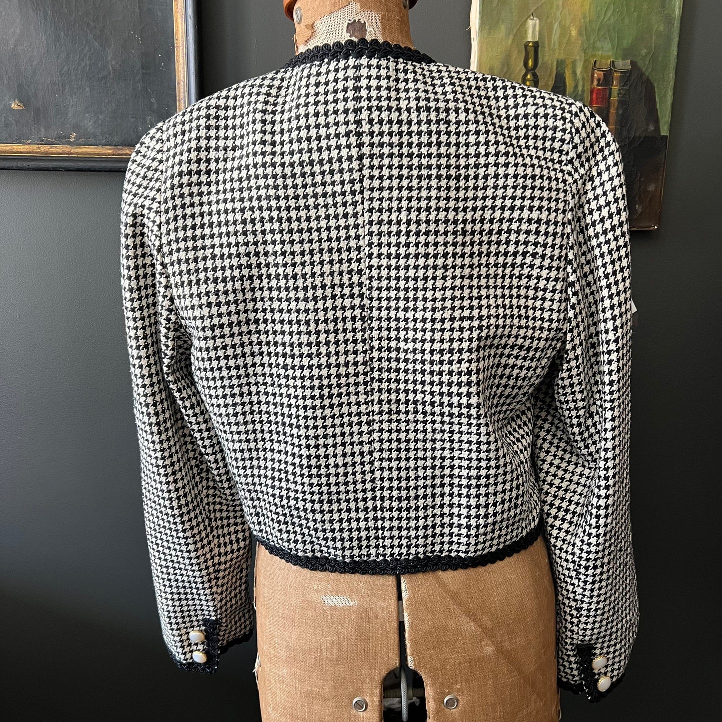 Vintage Silk Houndstooth Fletcher Jones Jacket sz 12