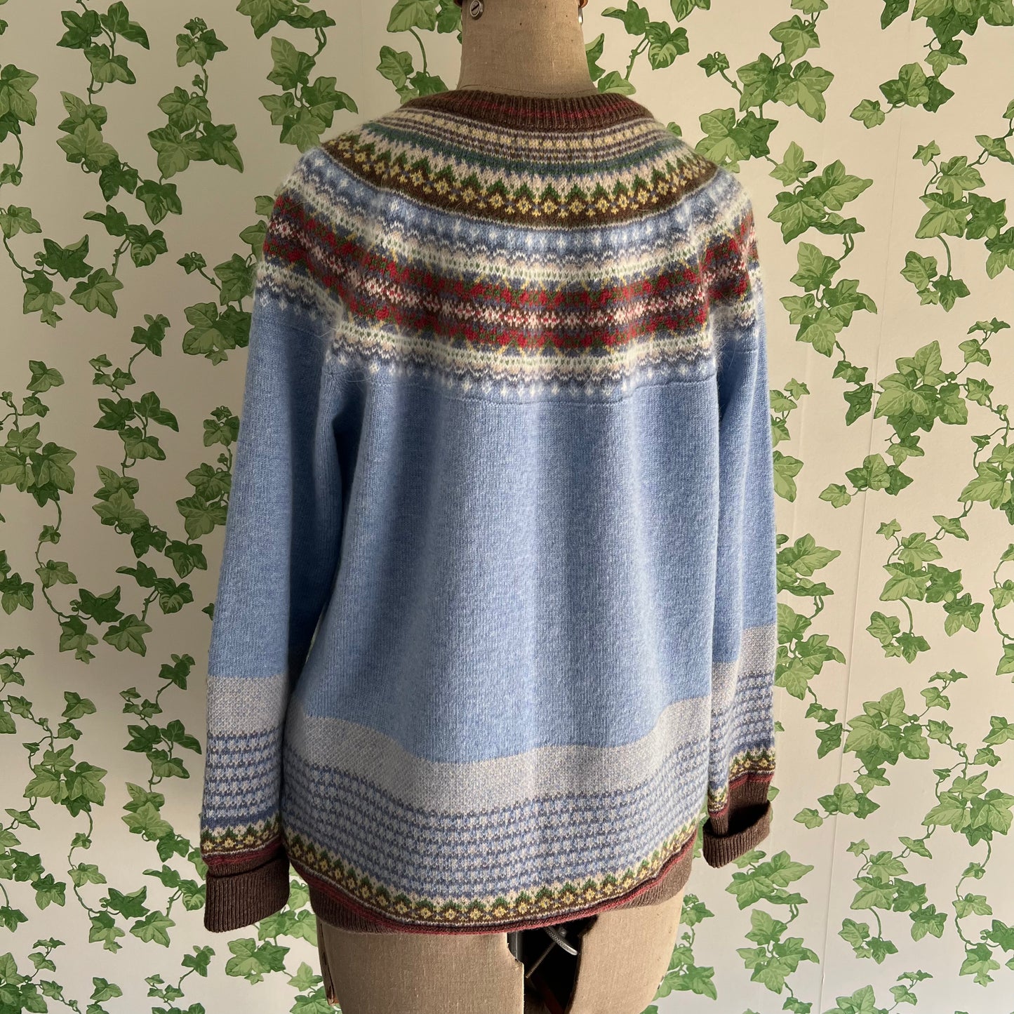Fair Isle Wool Cardigan by Eribe Scotland XXL 16/18~ as new