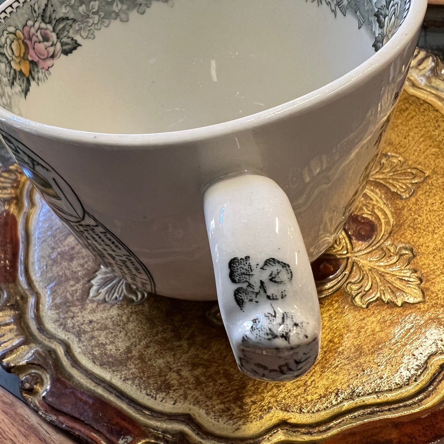 Vintage ‘The Farmer’s Arms’ Adams England Ironstone Cup & Saucer Extra Large