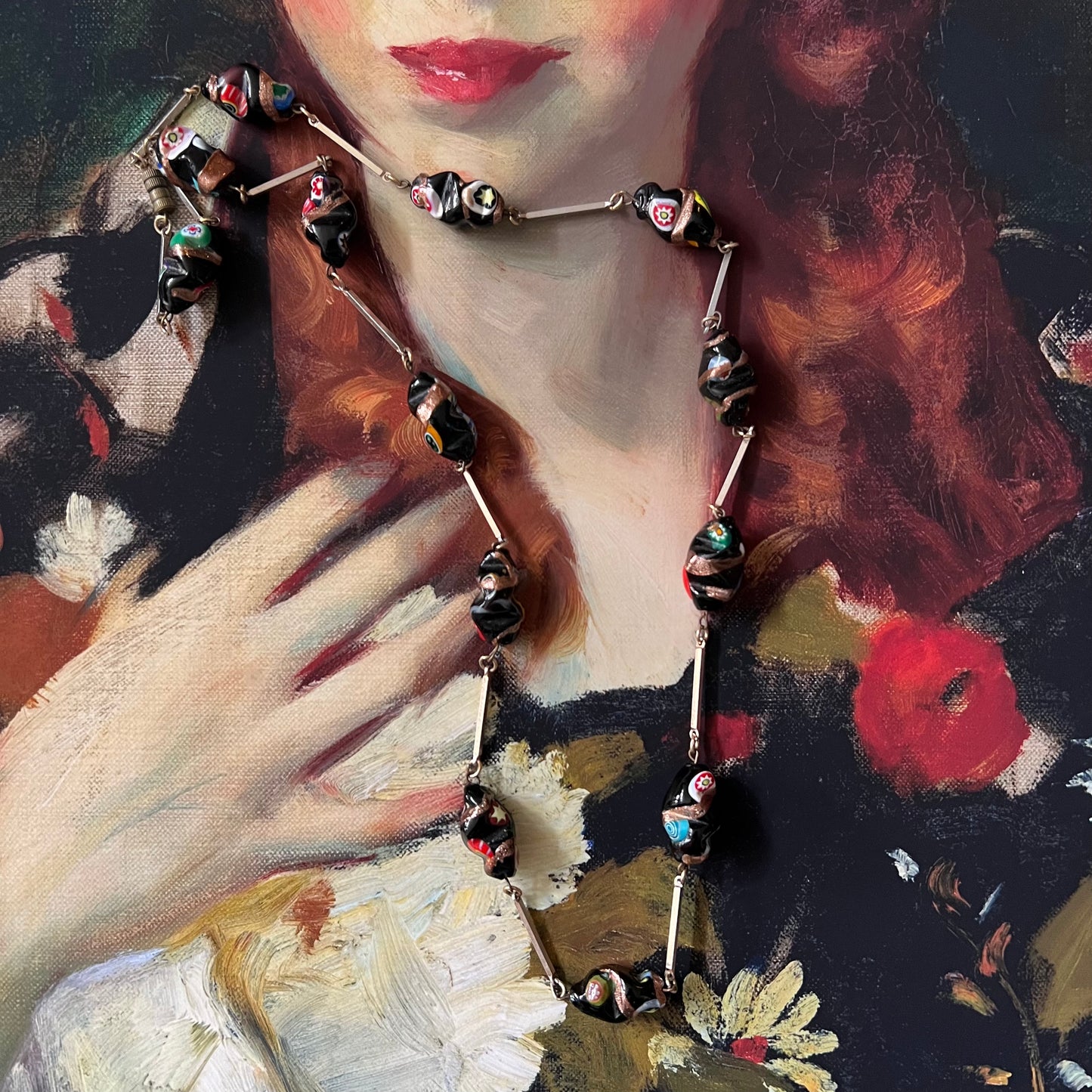 Fabulous Vintage Italian Millefiori Murano Glass Beads