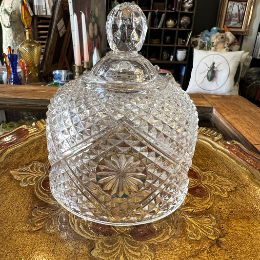 Vintage Cut Glass Cloche Dome