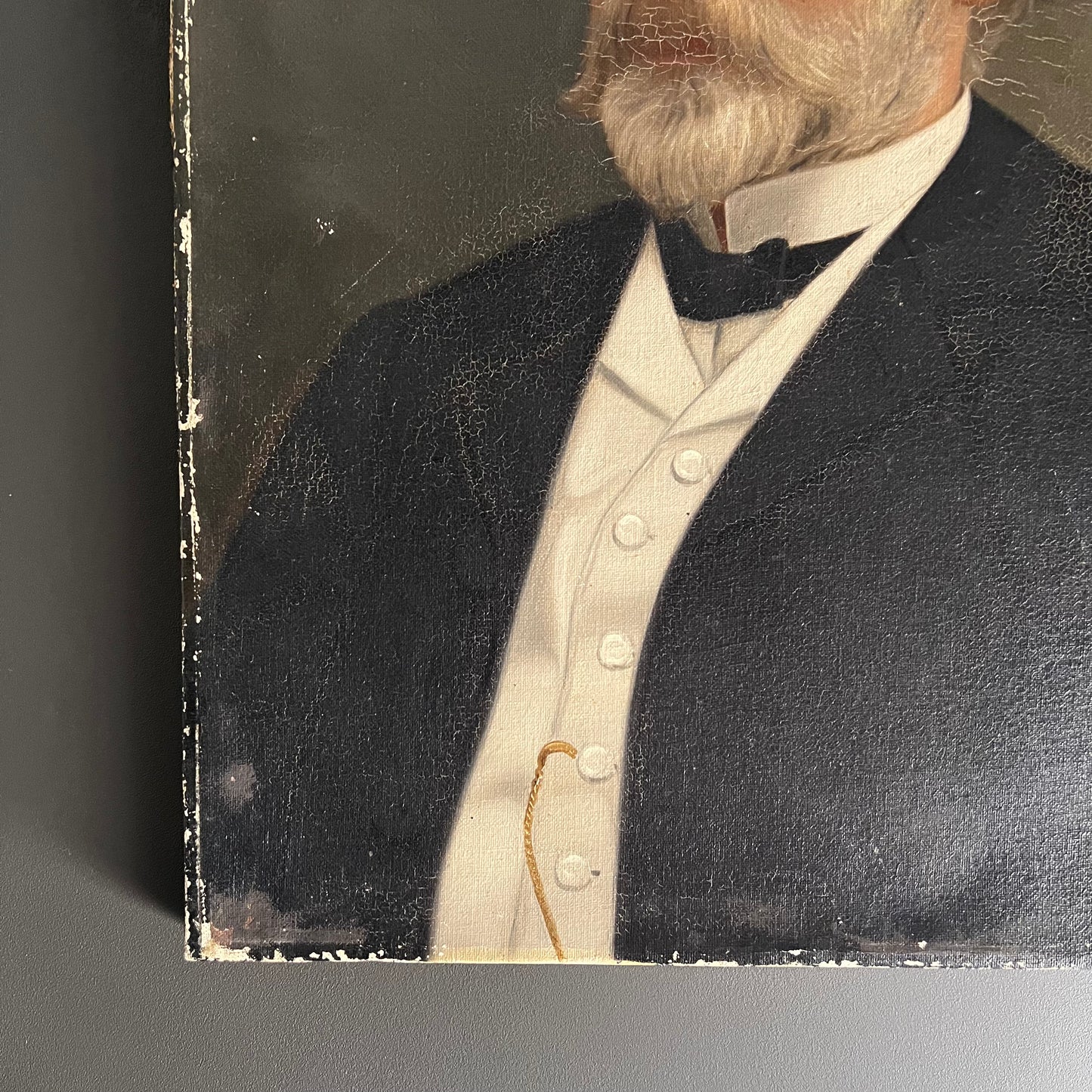 Antique Oil Painting Portrait Gentleman in Suit Dutch 1910